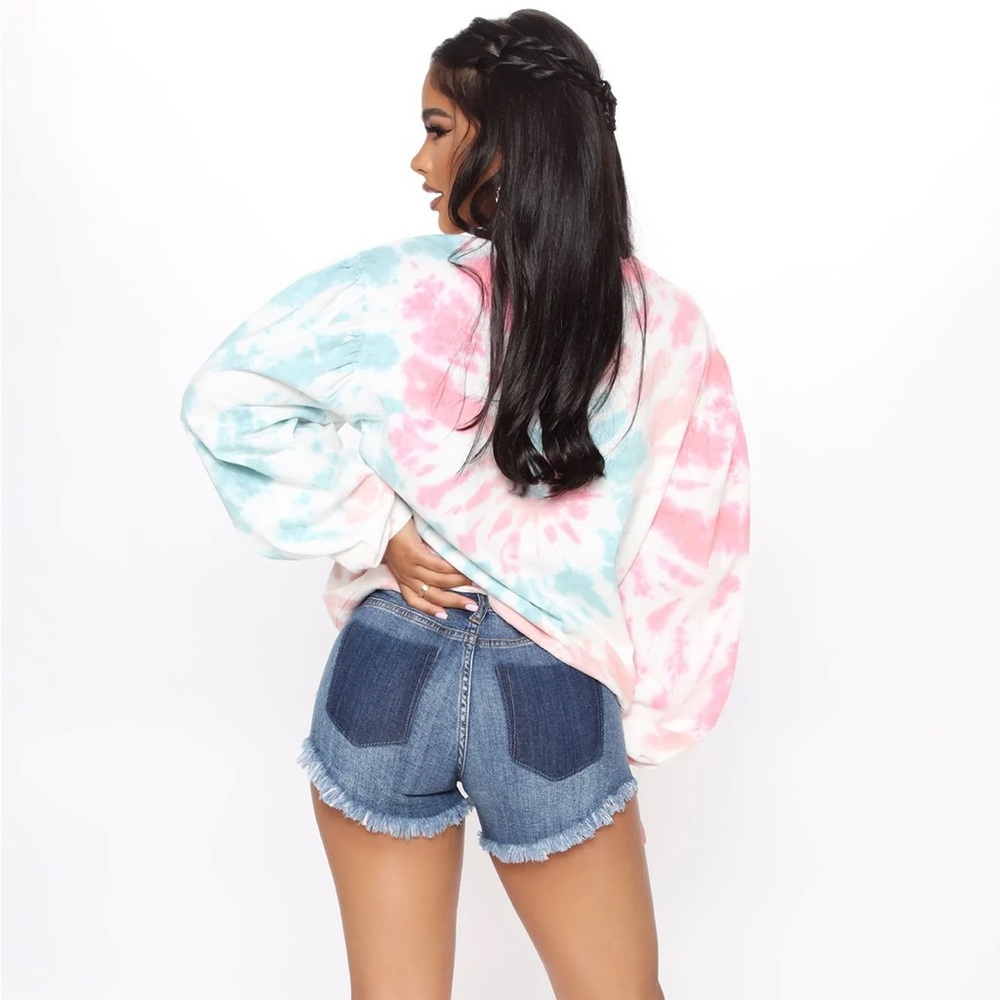 Shadow pocket denim shorts
